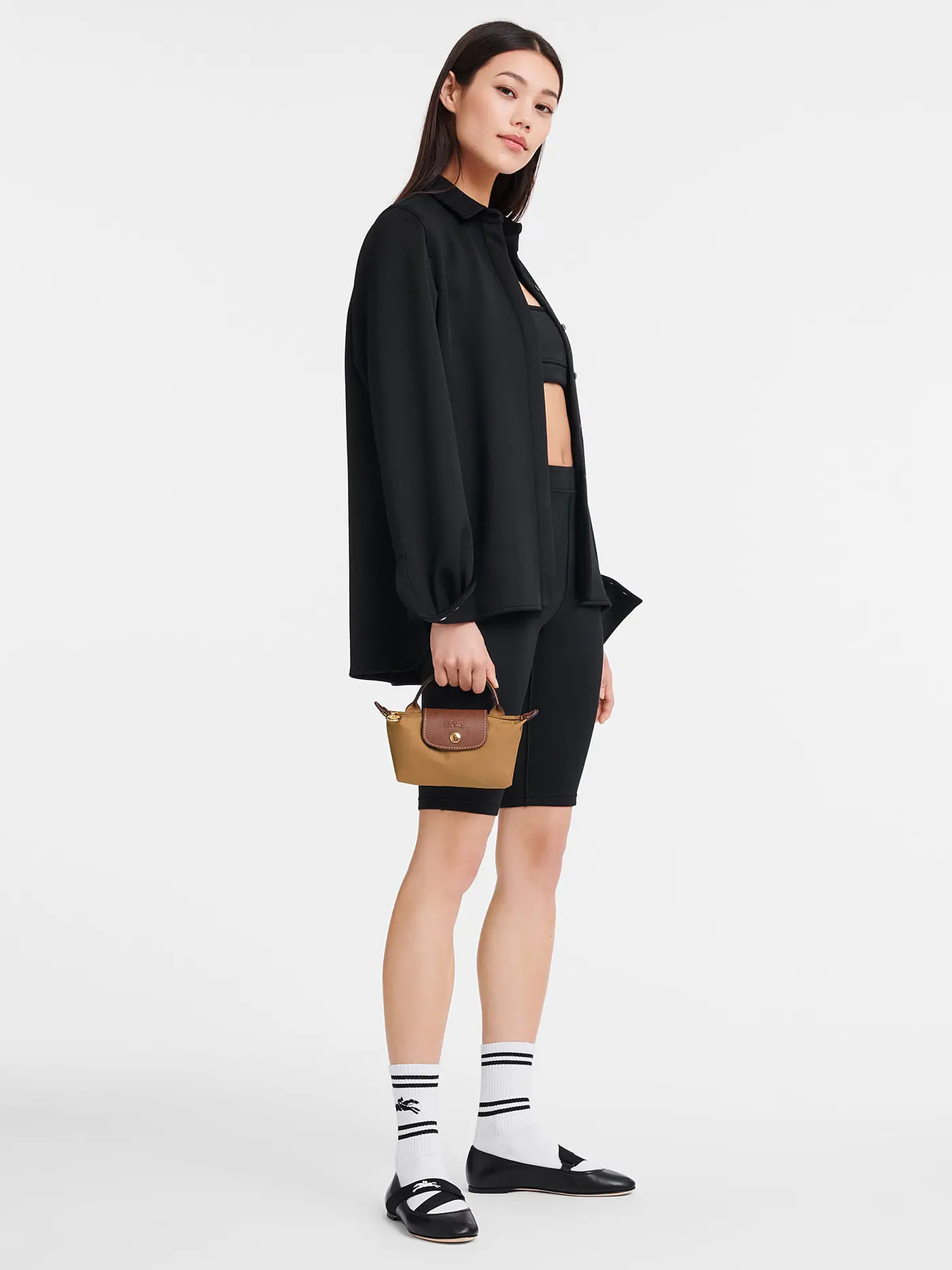 LONGCHAMP | Le Pliage Original Pochette mit Henkel, Celadon | braun
